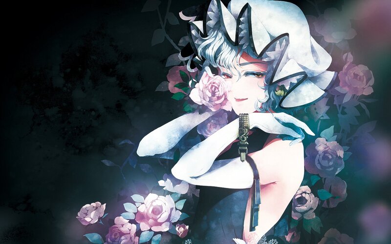 anime girl with roses