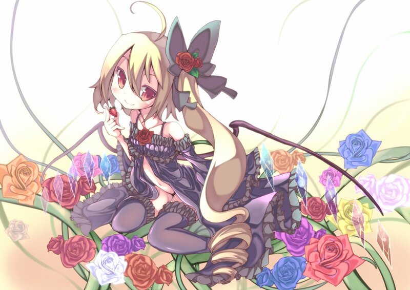 Anime girl with roses