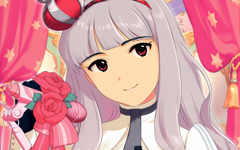 anime girl with roses