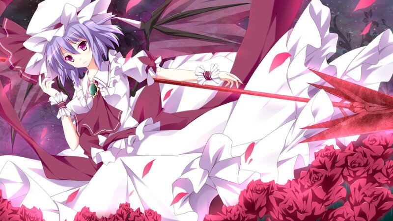anime girl with roses