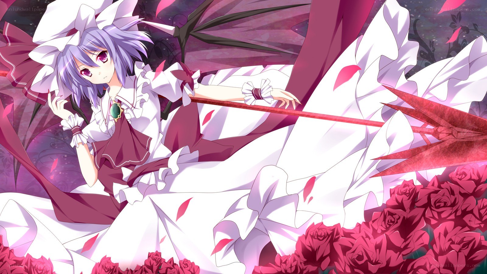 anime girl with roses