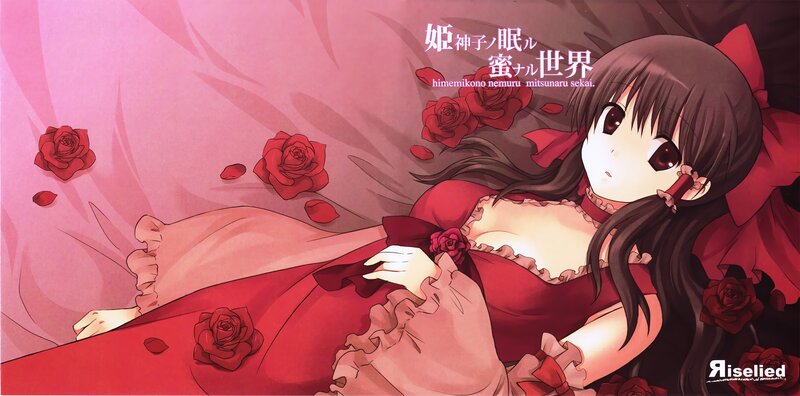 Anime girl with roses