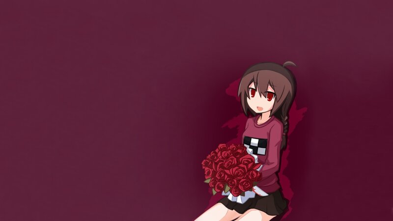 anime girl with roses