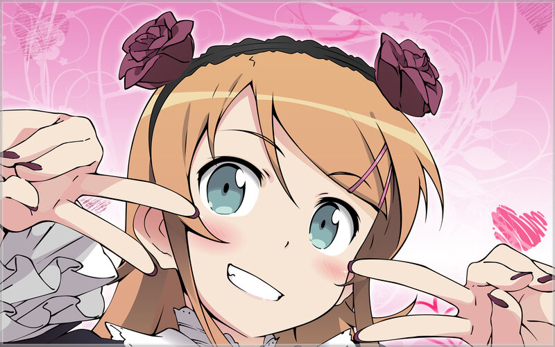 Anime Girl with Roses — Pink, Playful, Headband