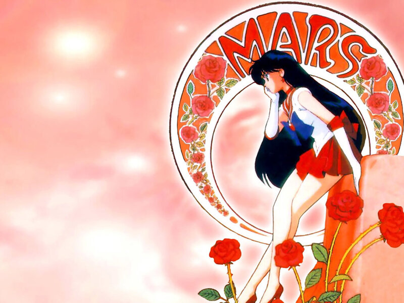 Anime Girl with Roses — Pink, Serene, Sunset