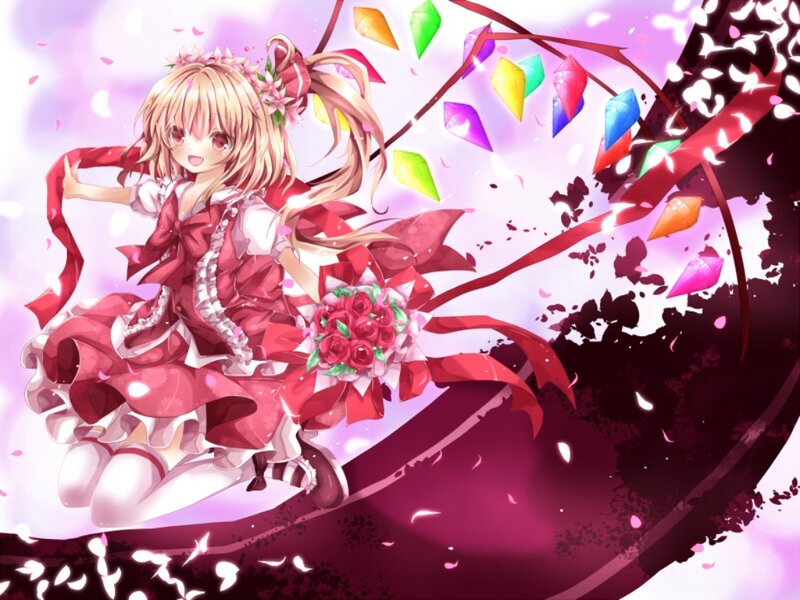 Anime Girl with Roses — Red, Festive