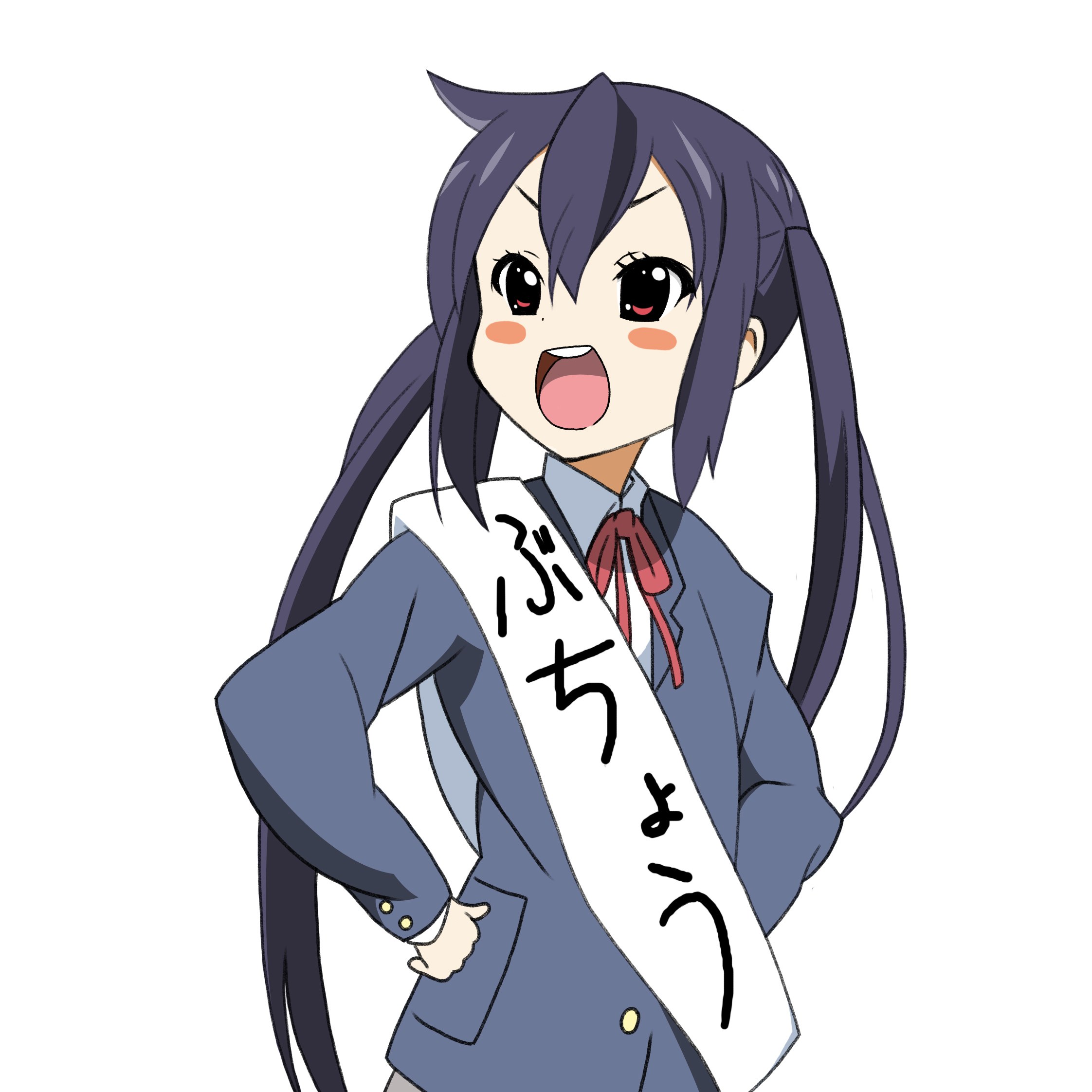anime girl with sash