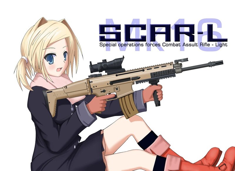 Anime girl with SCAR-L rifle