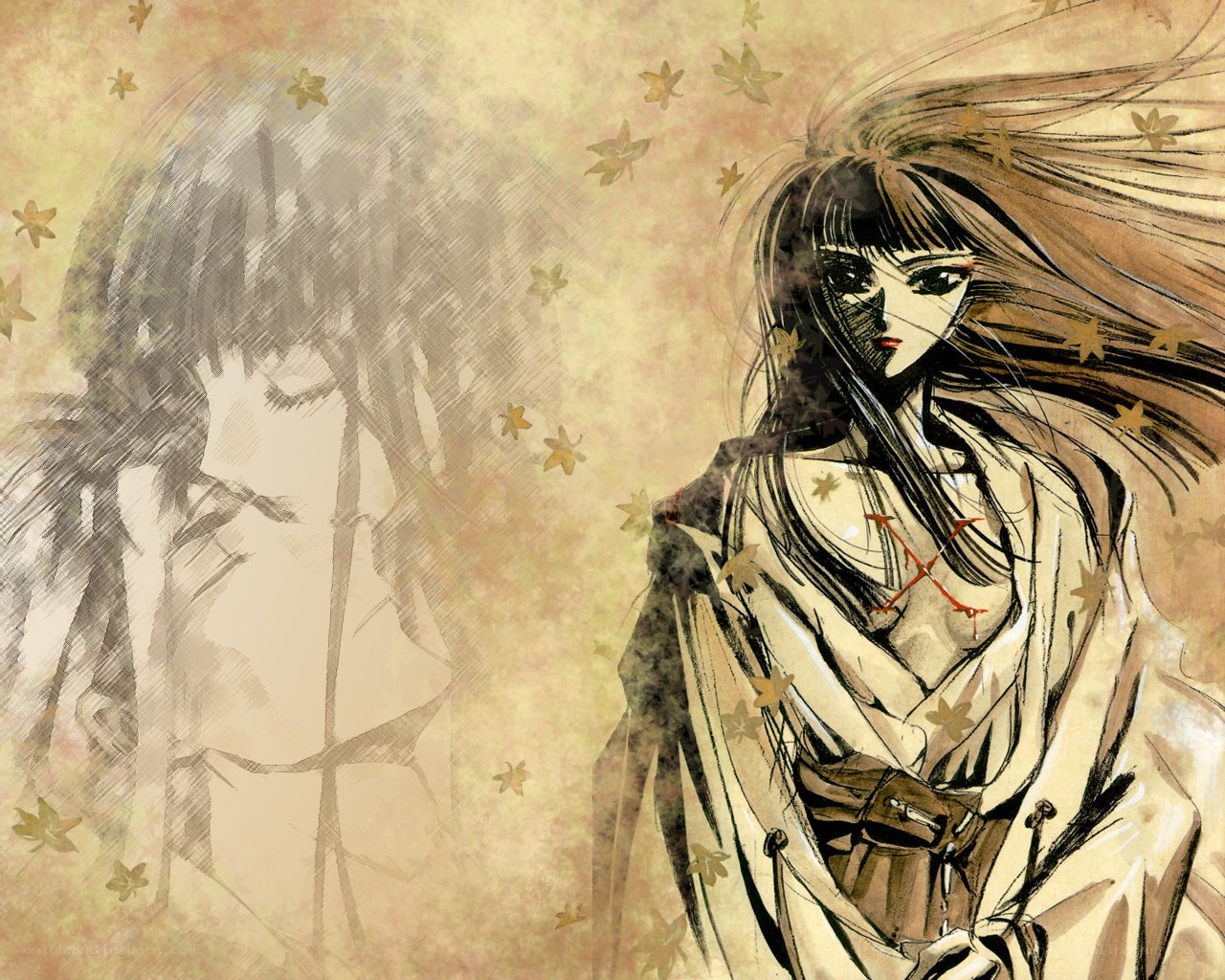 Anime girl with scar