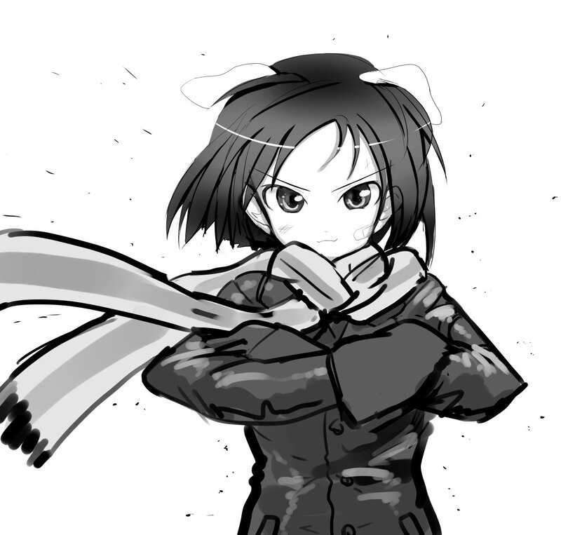 anime girl with scarf