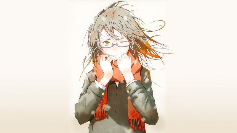 anime girl with scarf