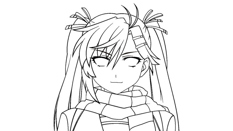 anime girl with scarf