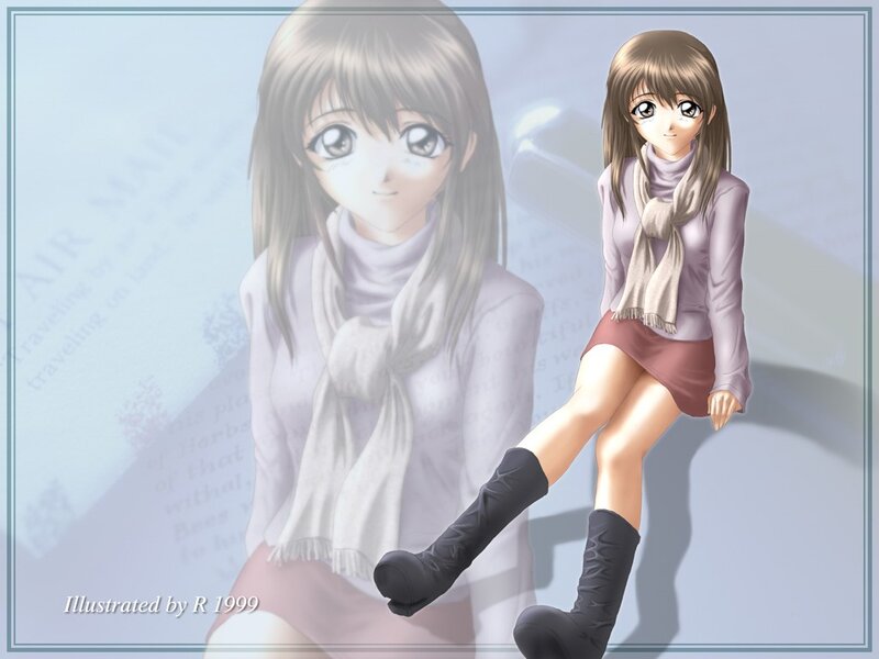 anime girl with scarf