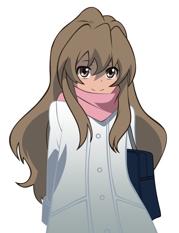 Anime Girl with Scarf — Brown, Neutral