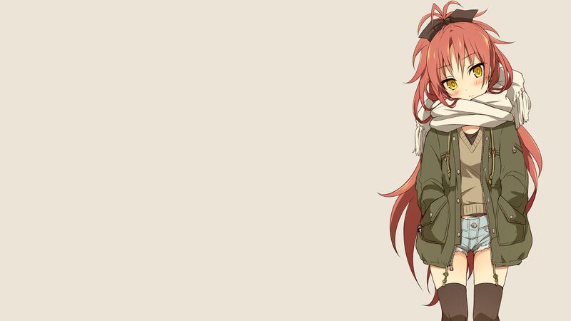 Anime Girl with Scarf — Pink, Neutral