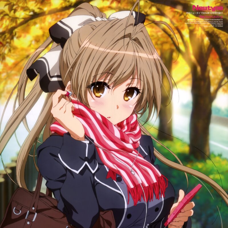 Anime Girl with Scarf — Red, Serene
