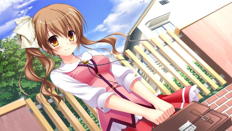 anime girl with school bag