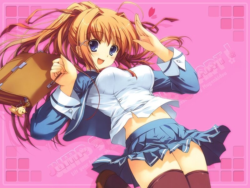 anime girl with school bag