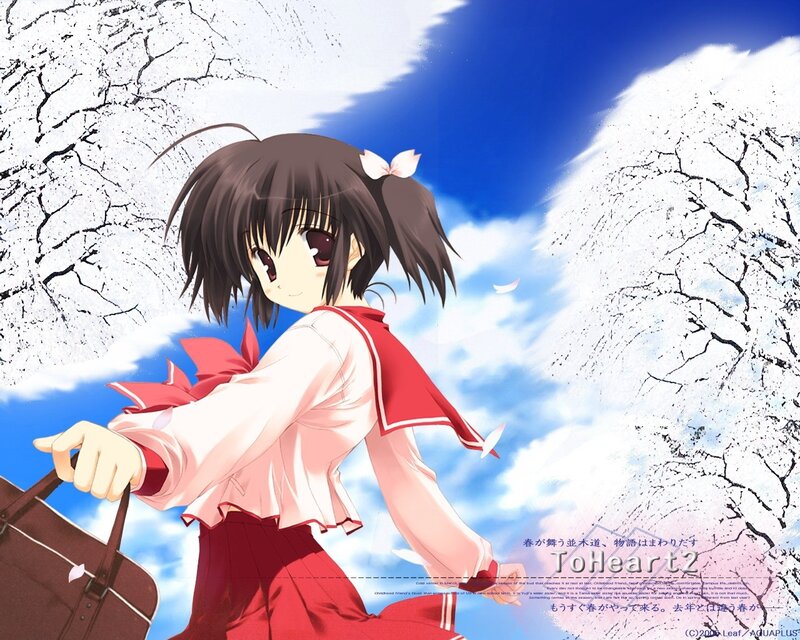 Anime Girl with School Bag — Blue