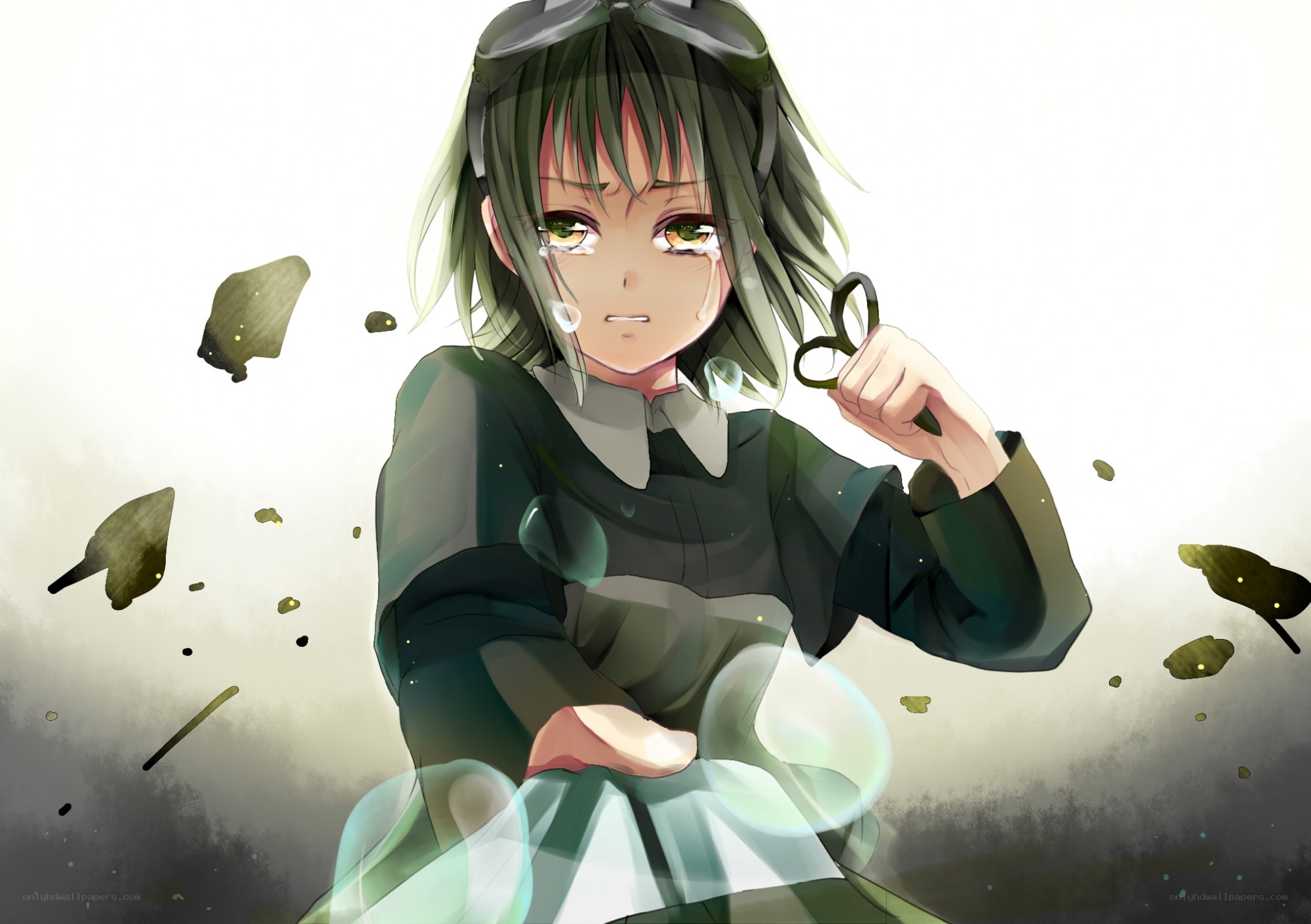 anime girl with scissors