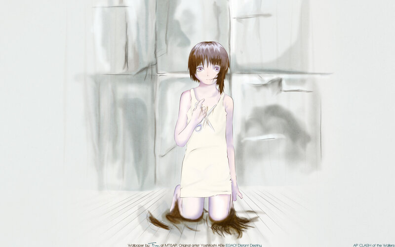 Anime girl with scissors