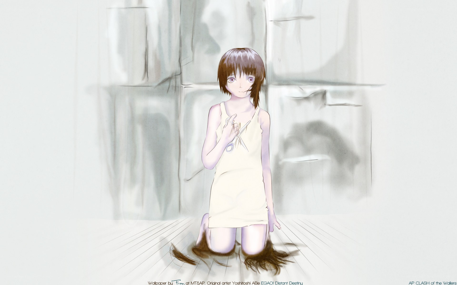 Anime girl with scissors