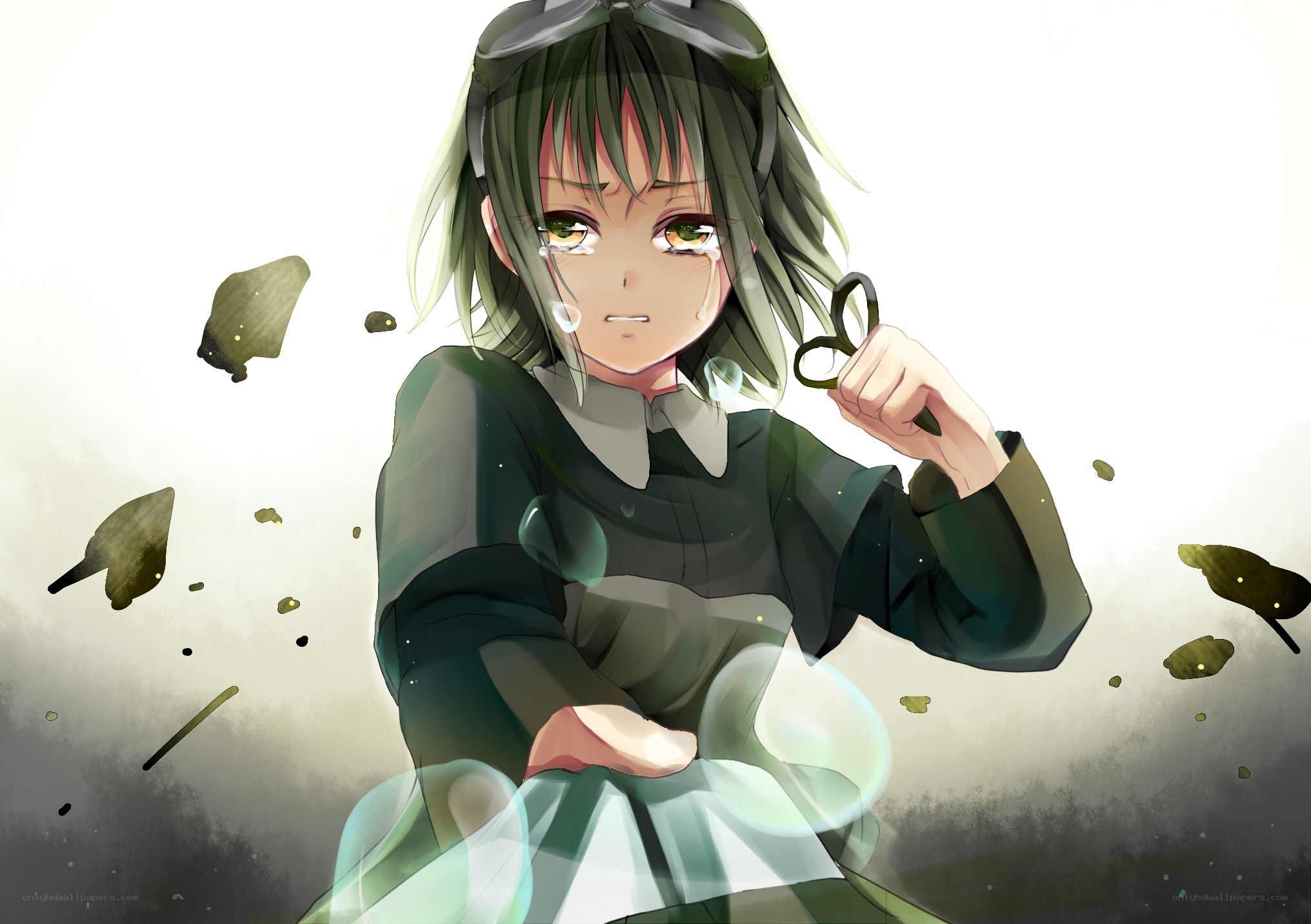 anime girl with scissors