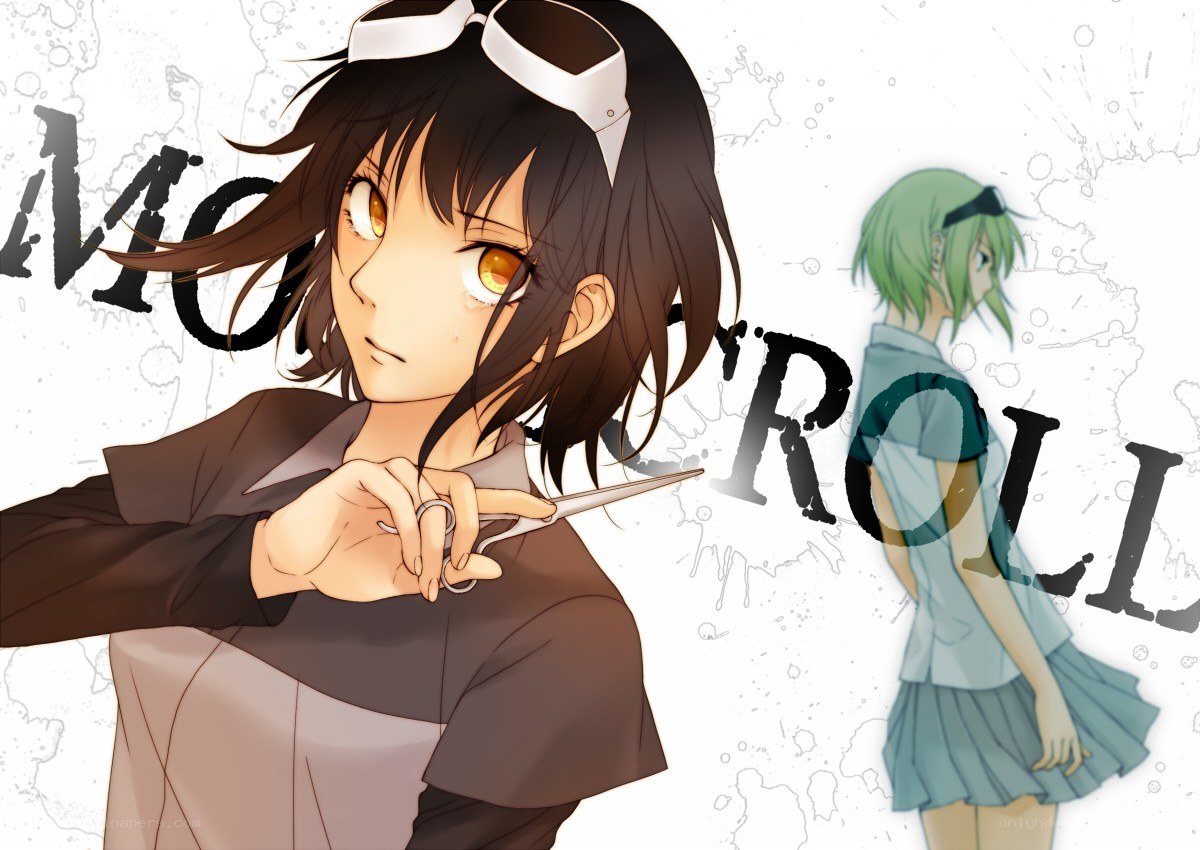Anime girl with scissors
