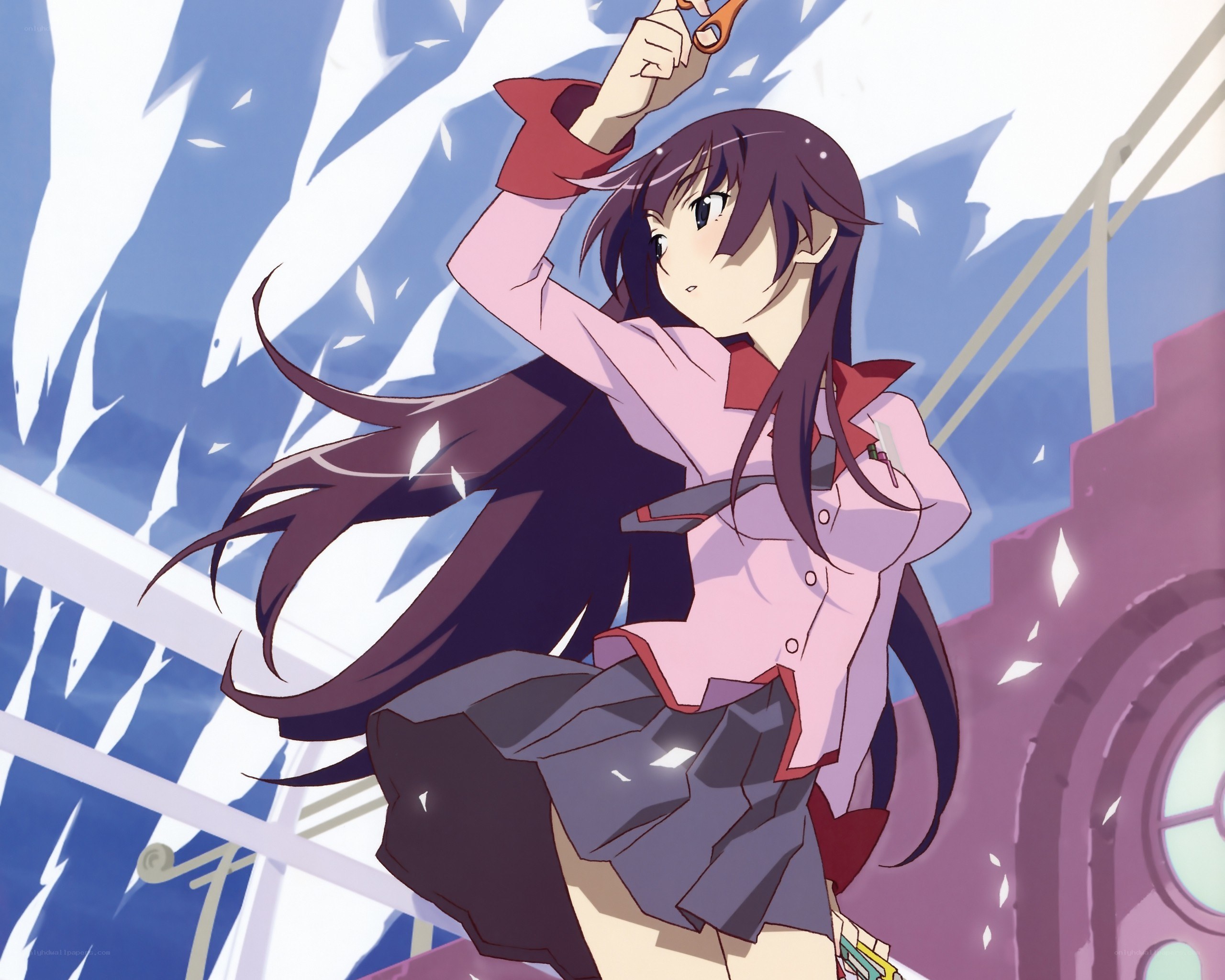 anime girl with scissors
