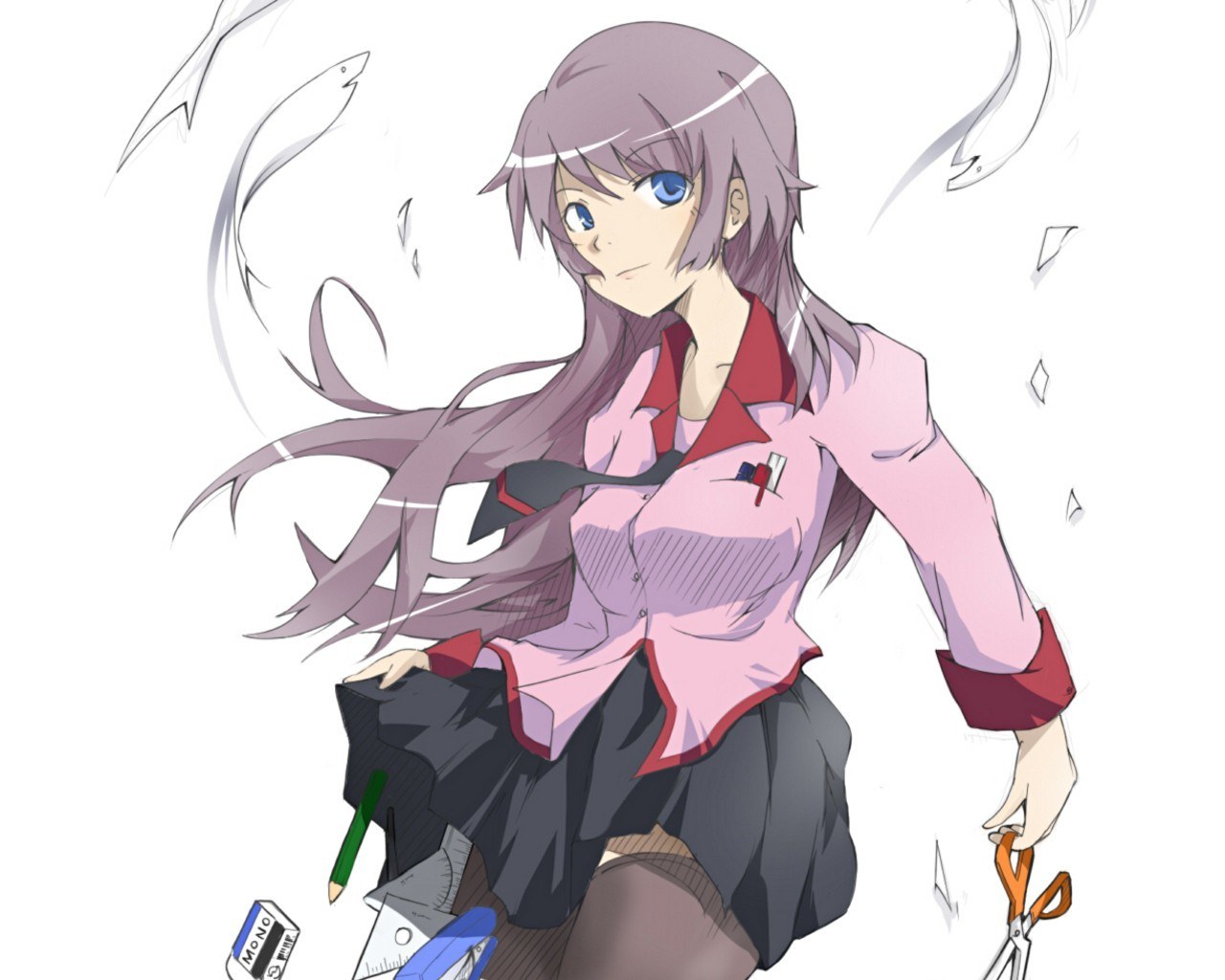 anime girl with scissors