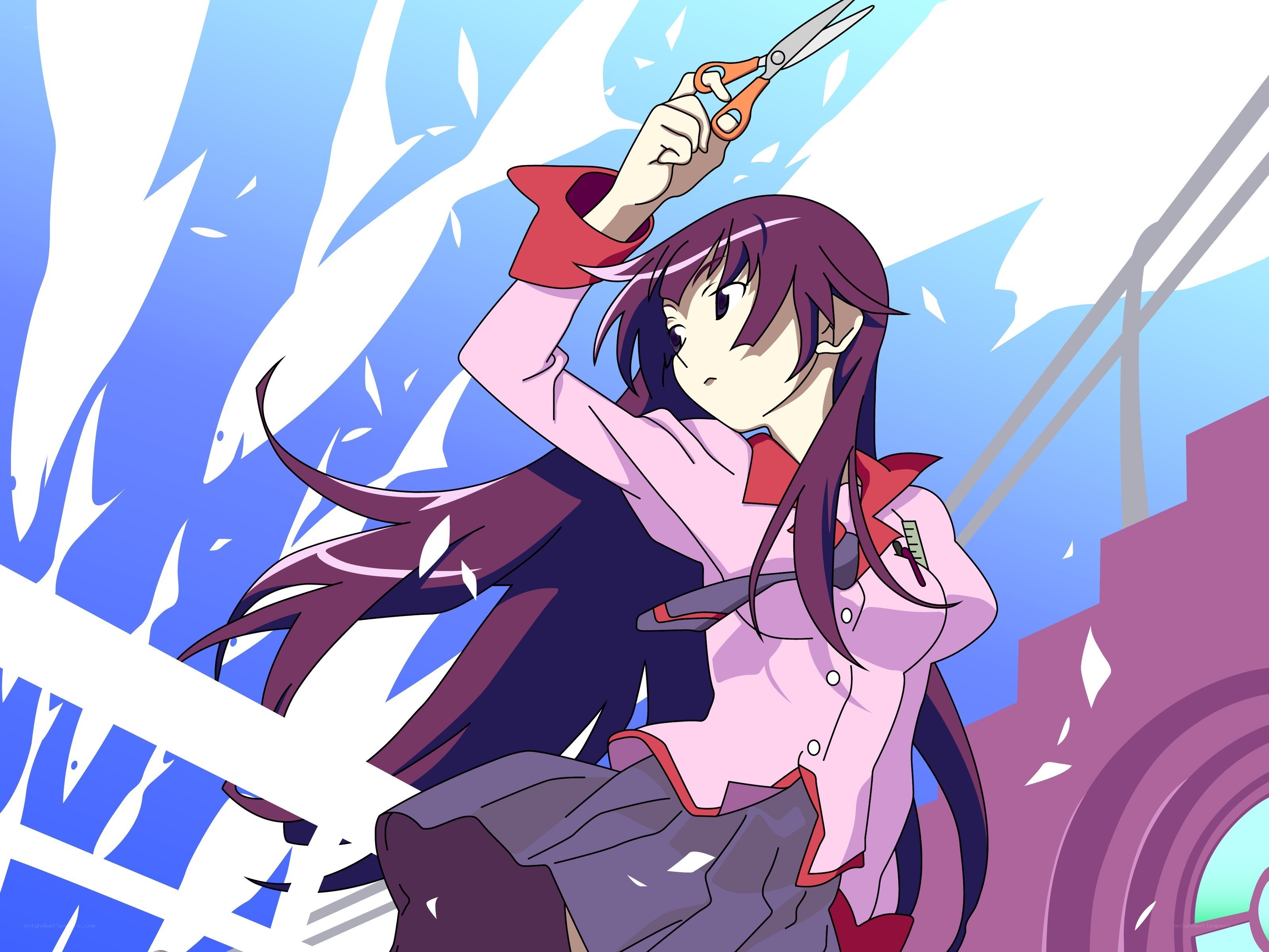 anime girl with scissors