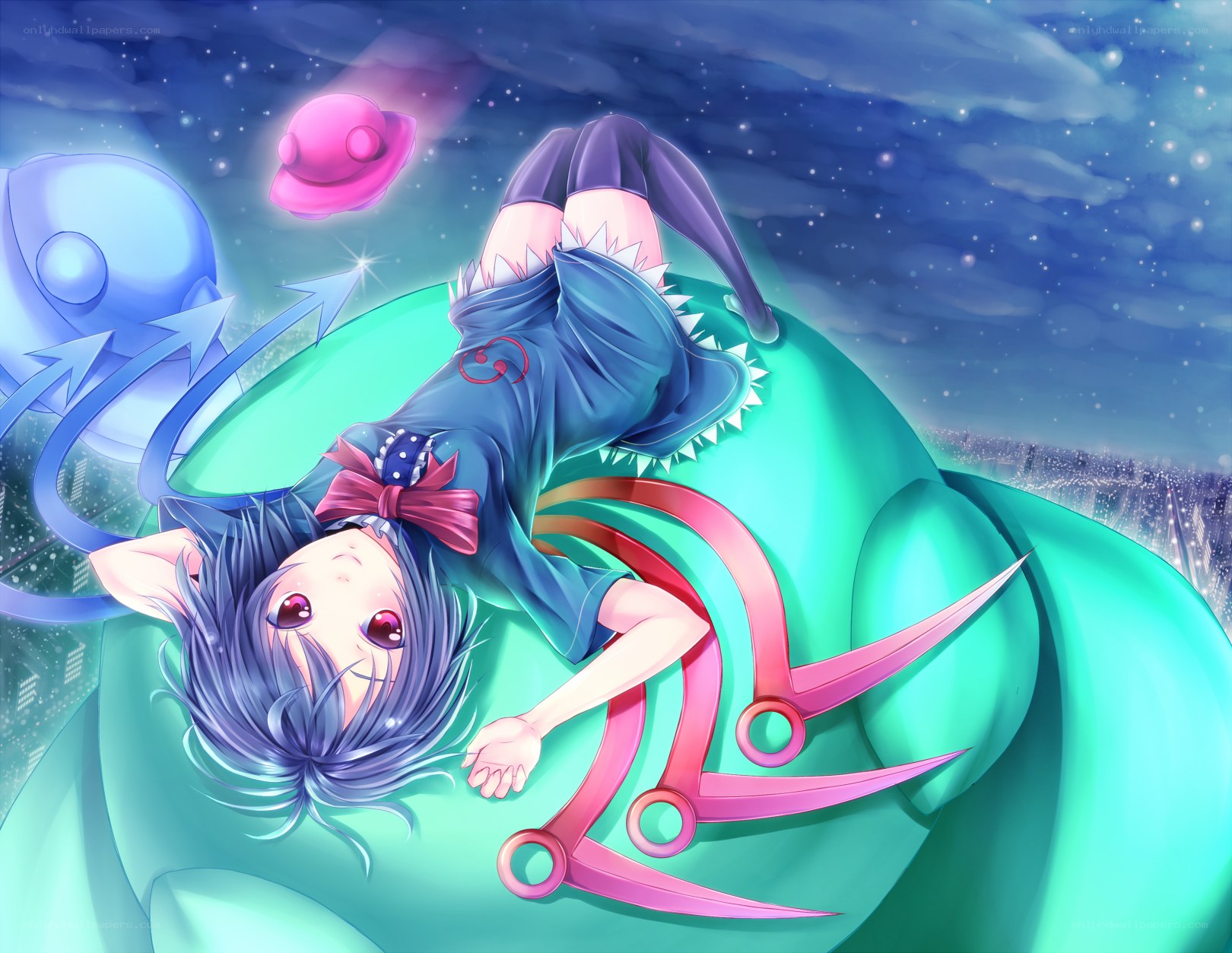 anime girl with scissors