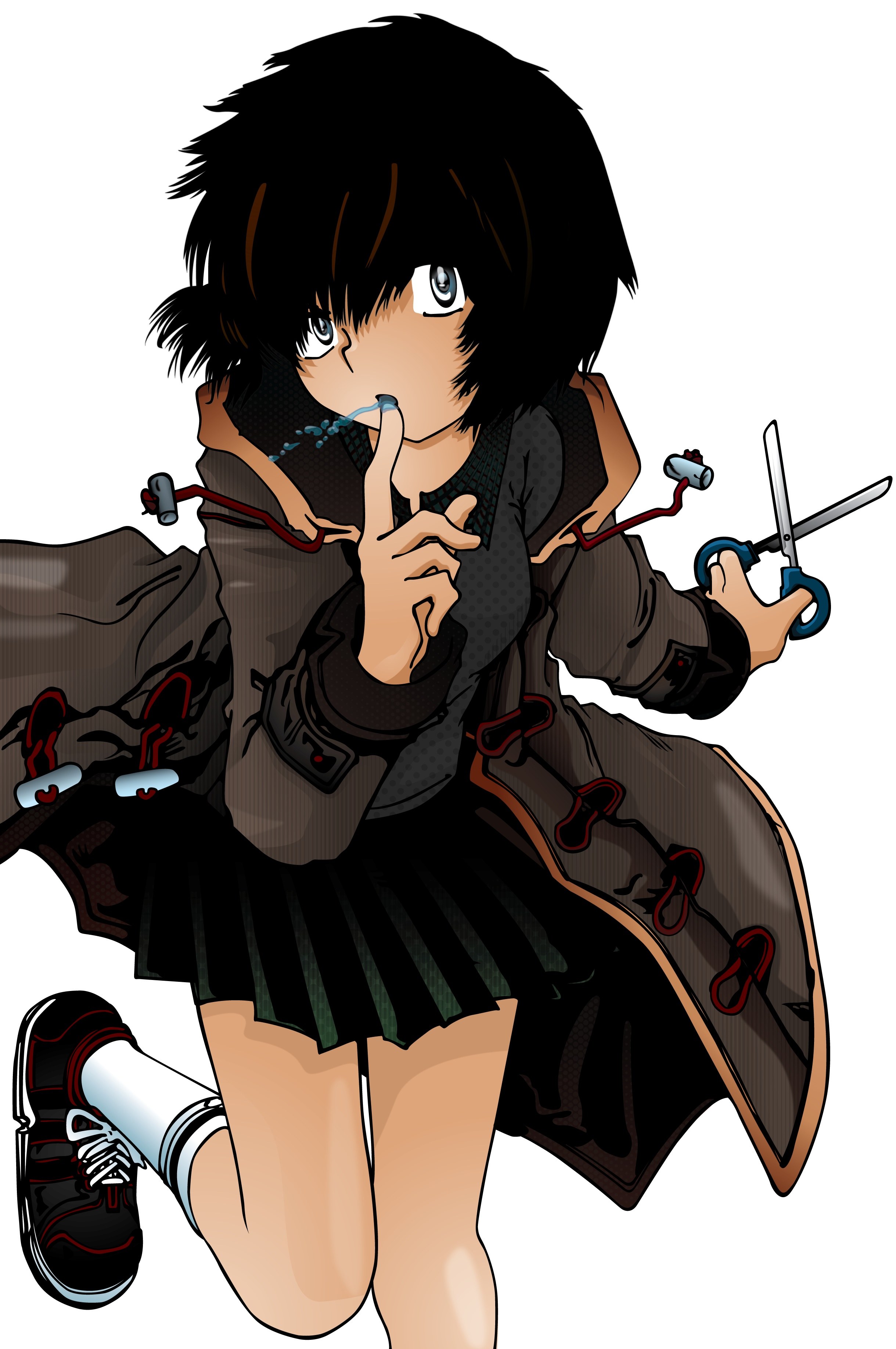 anime girl with scissors