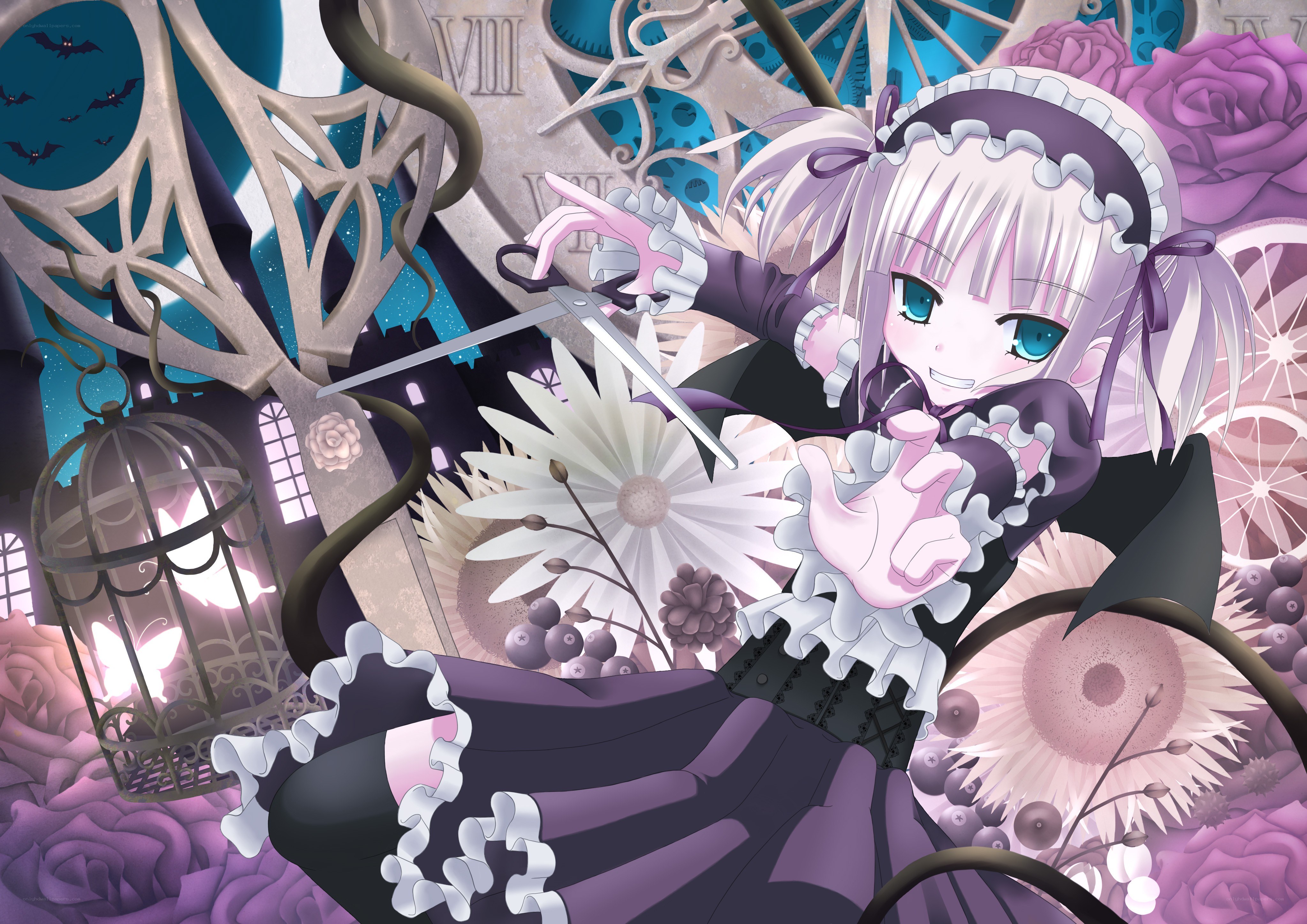 anime girl with scissors
