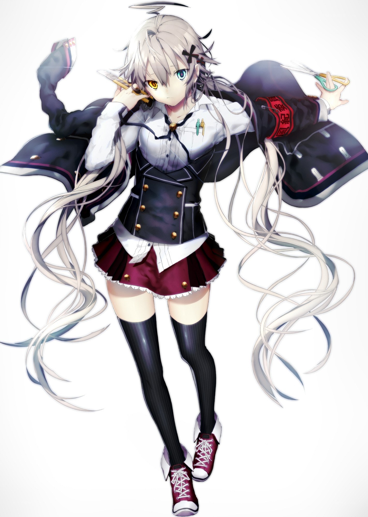 anime girl with scissors