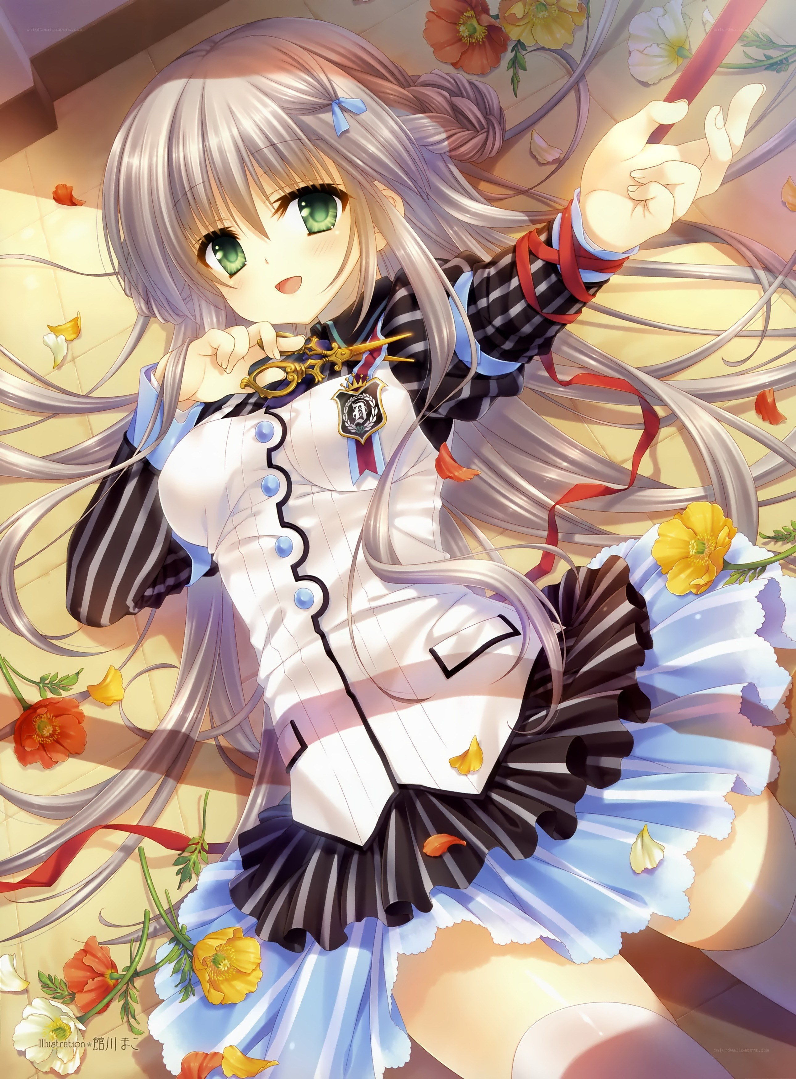 Anime girl with scissors
