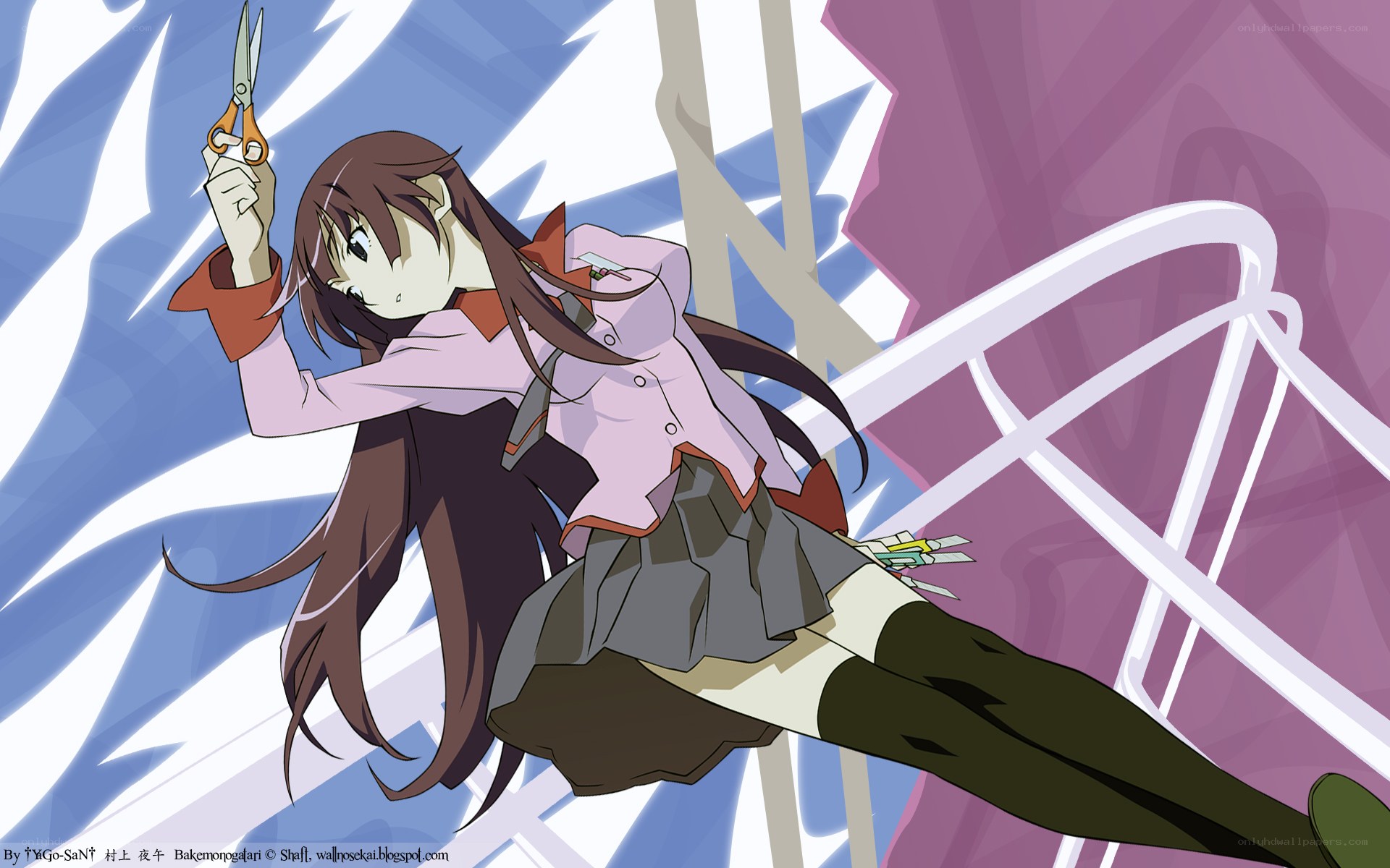 anime girl with scissors