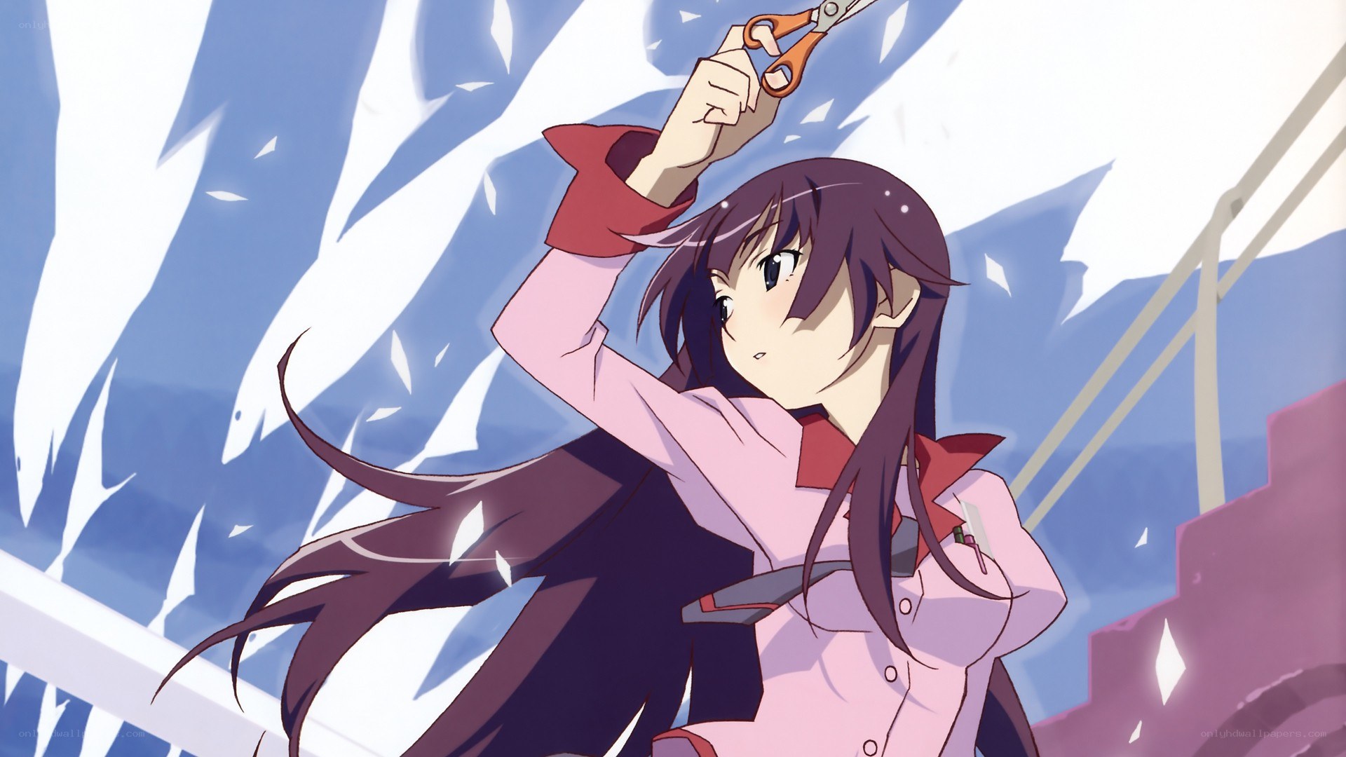 anime girl with scissors