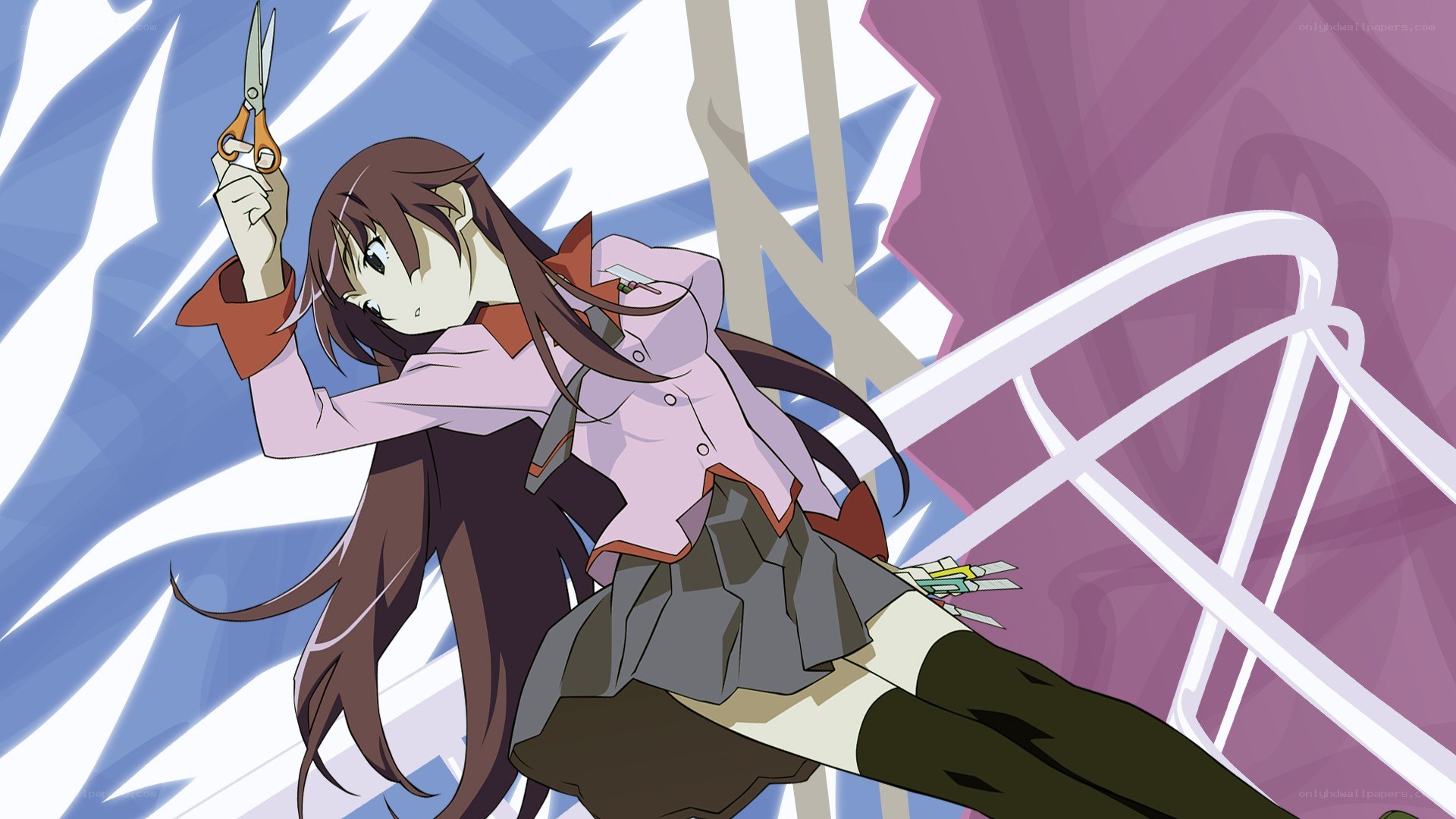 anime girl with scissors