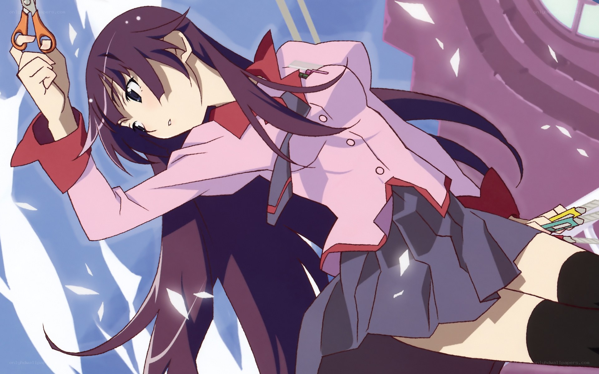 anime girl with scissors