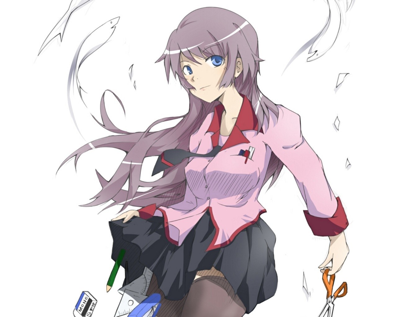 anime girl with scissors