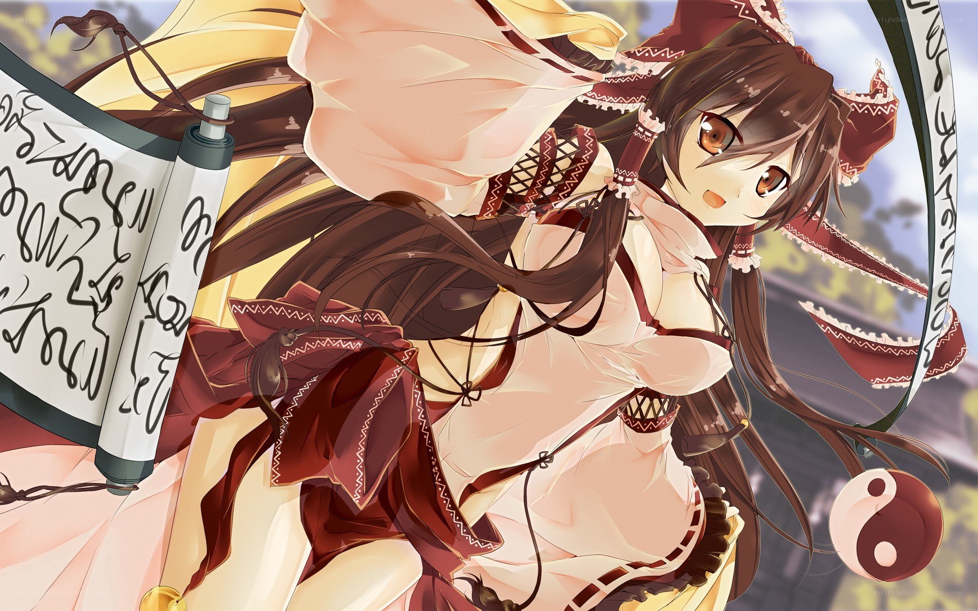 anime girl with scroll