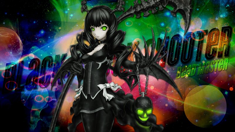 Anime Girl with Scythe — Black, Dark, Dramatic, Digital Art, Skull, Wings