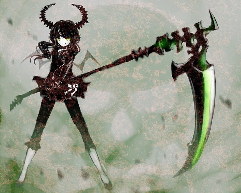 Anime Girl with Scythe — Black, Dark