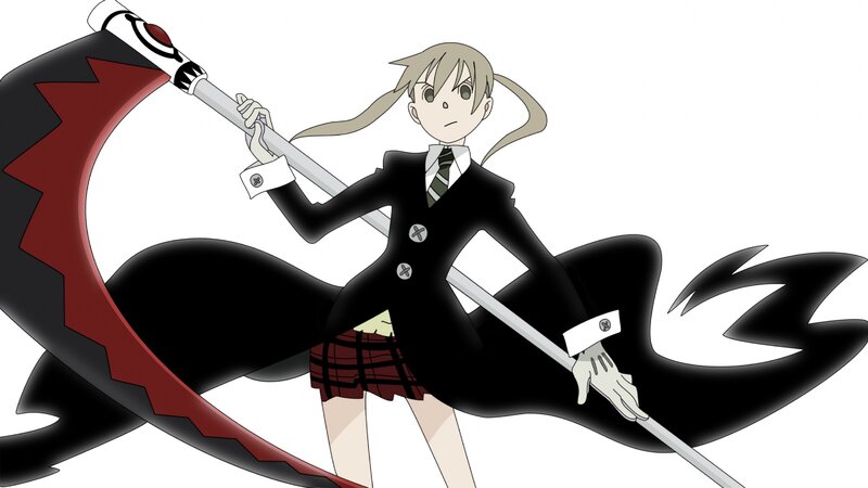 Anime Girl with Scythe — Black, Determined