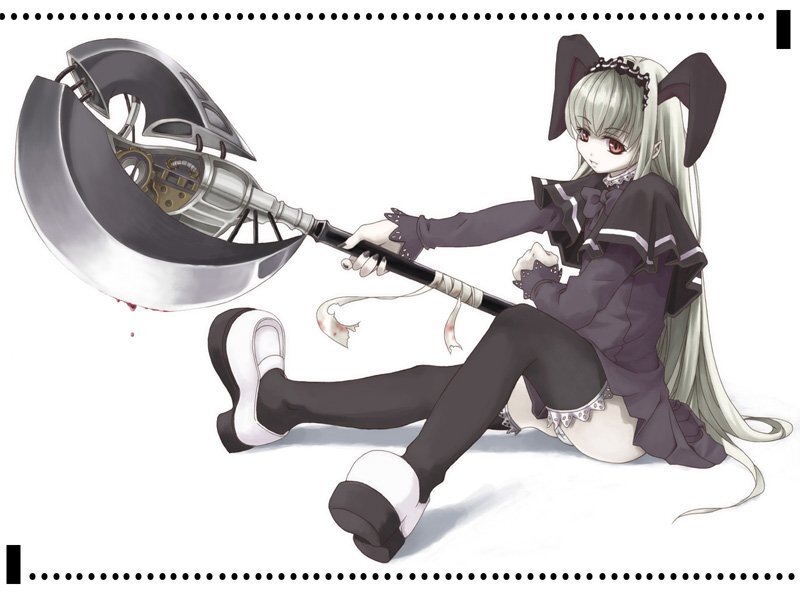 Anime Girl with Scythe — Black, Dramatic, Manga