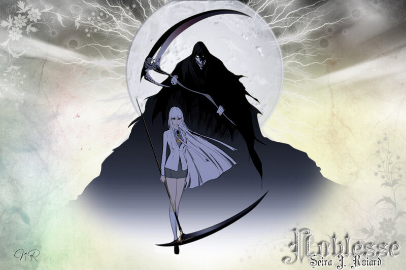 Anime Girl with Scythe — Black, Dramatic, Night, Manga, Moon