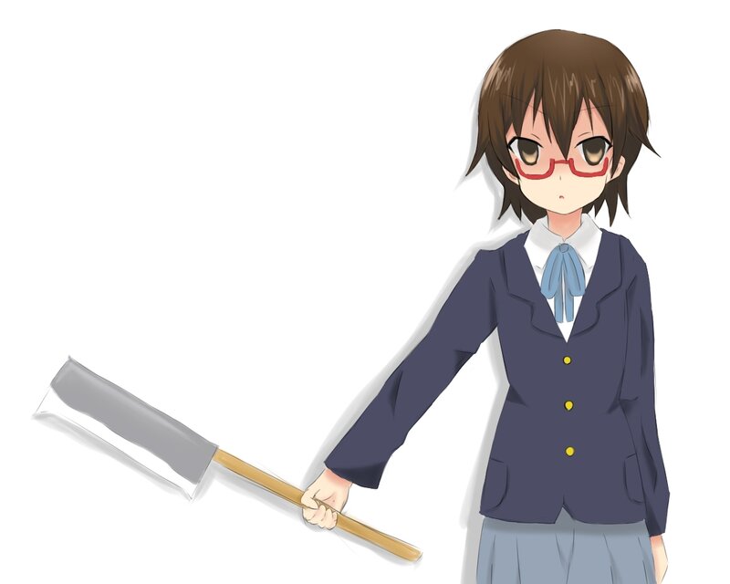 Anime Girl with Scythe — Blue, Neutral