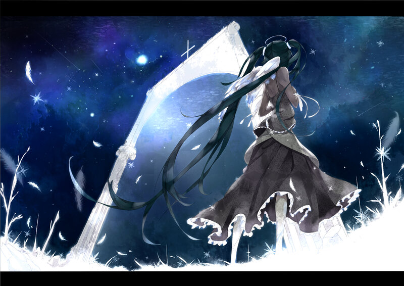 Anime Girl with Scythe — Blue