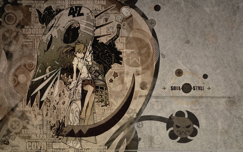 Anime Girl with Scythe — Brown, Dark, Manga